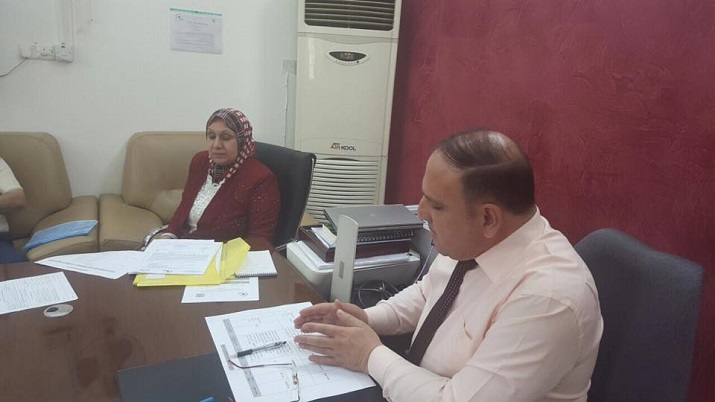 استقبل الدكتور سامر عبد الستار امين مدير المركز التخصصي للامراض الصدرية والتنفسية هذا اليوم مندوبين من مفوضية حقوق الانسان في العراق 