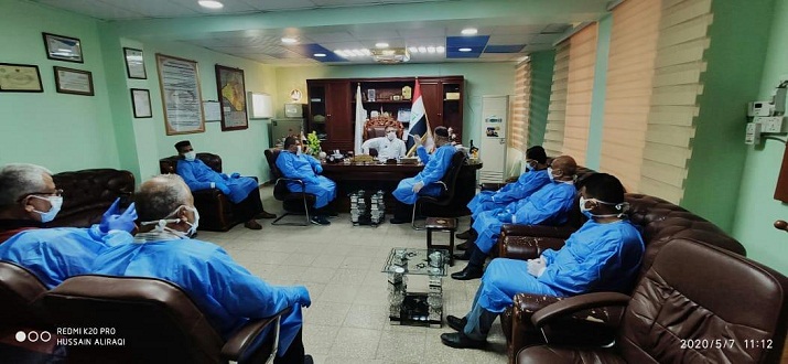 فريق عمل وزاري مشترك من قسم الرقابة الصحية يتابع الخدمات المقدمة مستشفى ابن الخطيب التابع لدائرة صحة بغداد الرصافة والمخصص لمرضى فيروس كورونا
